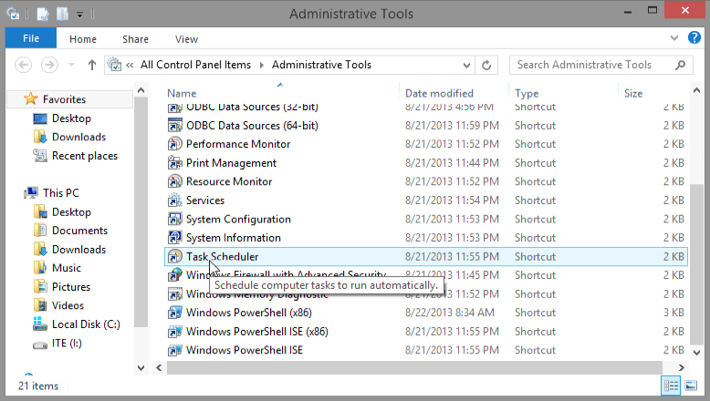 6.3.1.5 Lab – Task Scheduler in Windows 8 Answers 01